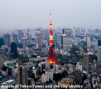 A view of Tokyo Tower and the city skyline