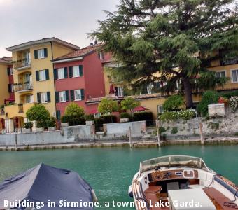 Buildings in Sirmione, a town in Lake Garda.